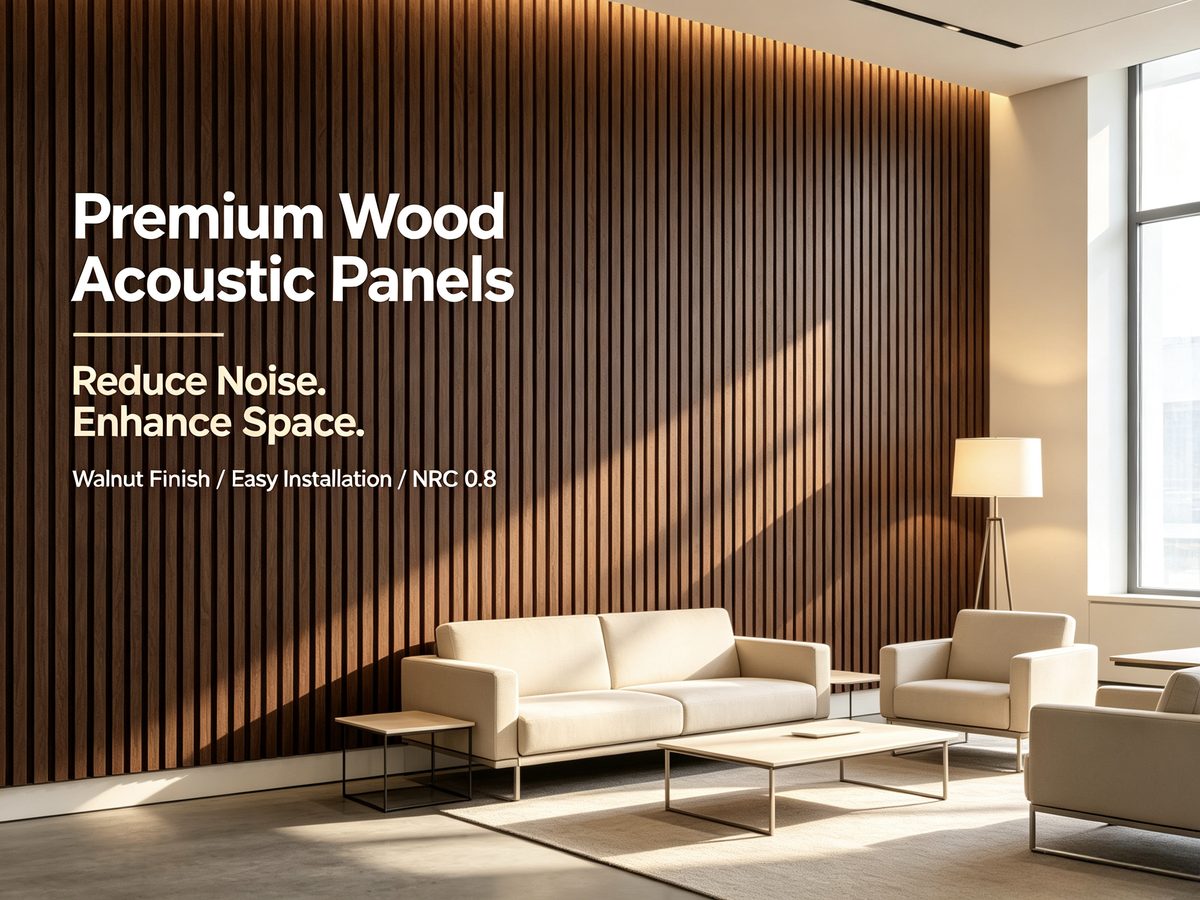 Wood slat acoustic wall panels