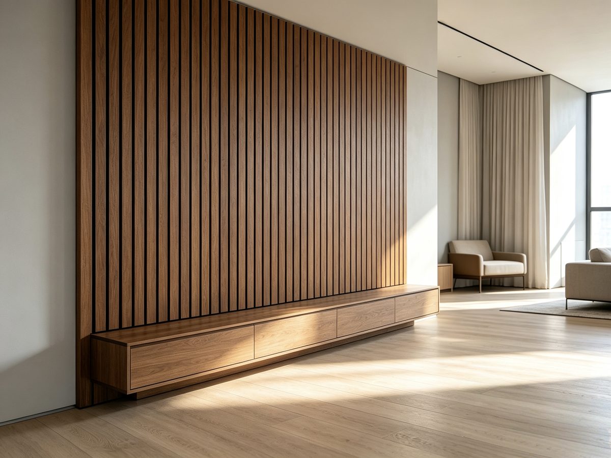 Brown ZP-363 paper veneer acoustic slat panel color option