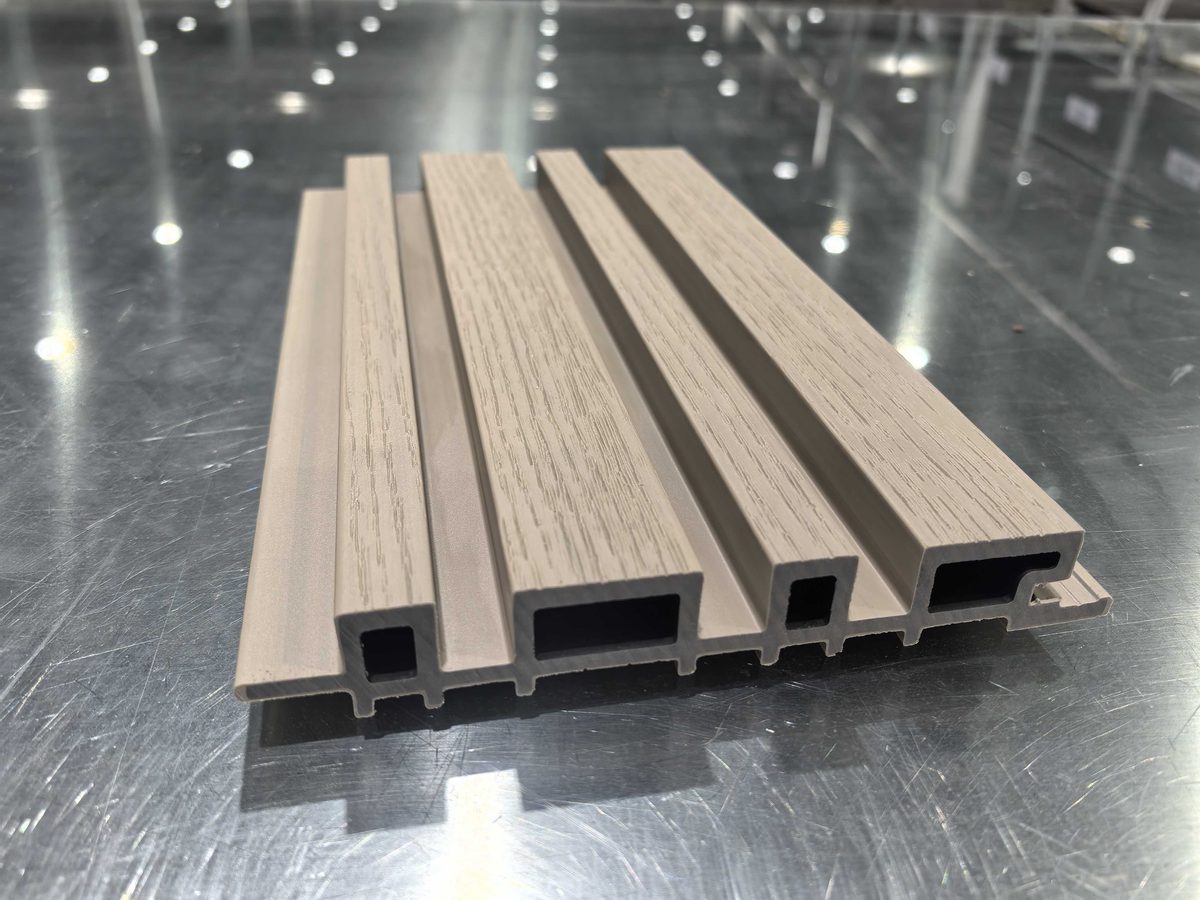 Ivory white WPC fluted exterior wall panels
