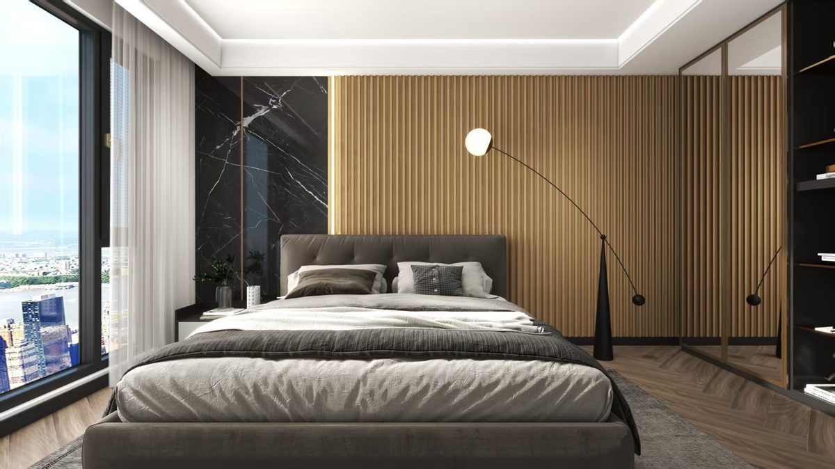 Acoustic wall panel installation in modern office