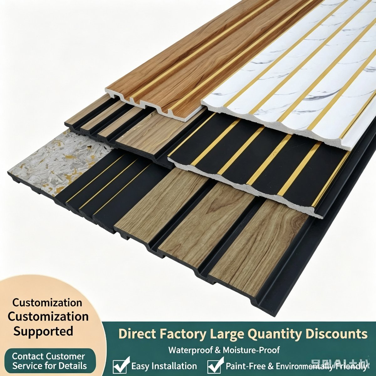 PS 3D fluted grille wall panels